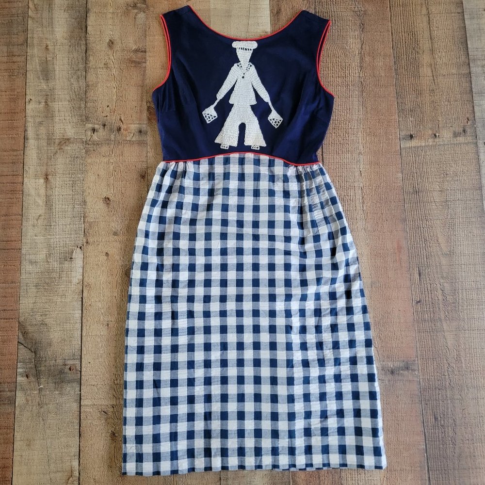 Toby Tanner Sailor Stitched Checker Plaid Sleeveless Dress